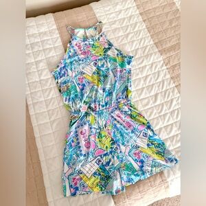 Lilly Pulitzer Dayley Romper Postcards Pop up Wish You Were Here Size XXS Shorts